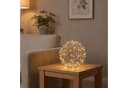 relaxdays LED Dekokugel 20 cm Silber Drahtgeflecht Bild 1