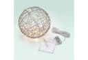 relaxdays LED Dekokugel 20 cm Silber Drahtgeflecht Bild 5