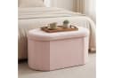 relaxdays Sitztruhe Rosa Teddy Sitzbank mit Stauraum Bild 1