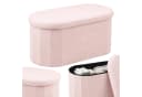 relaxdays Sitztruhe Rosa Teddy Sitzbank mit Stauraum Bild 2