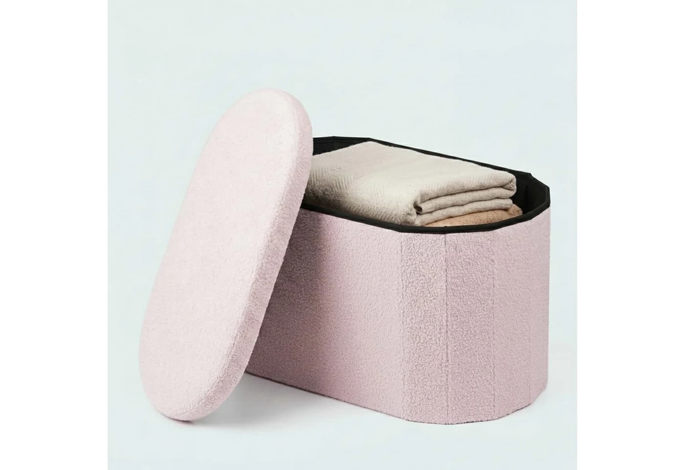 relaxdays Sitztruhe Rosa Teddy Sitzbank mit Stauraum - Bild 5