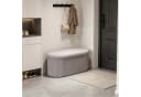 relaxdays Sitztruhe Sitzbank aus Teddystoff Hellgrau Bild 3