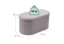 relaxdays Sitztruhe Sitzbank aus Teddystoff Hellgrau Bild 4