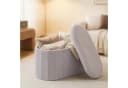 relaxdays Sitztruhe Sitzbank aus Teddystoff Hellgrau Bild 5