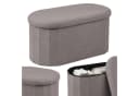 relaxdays Sitztruhe aus Teddystoff, Dunkelgrau Bild 2