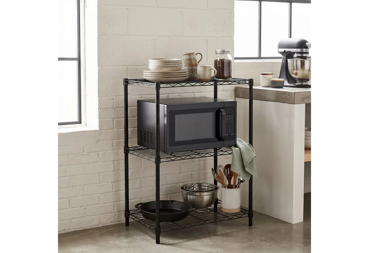 relaxdays Steckregal Metallregal Drahtgitter Schwarz