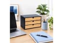 relaxdays Schubladenbox 3 Schubladen Schwarz Bambus Bild 1
