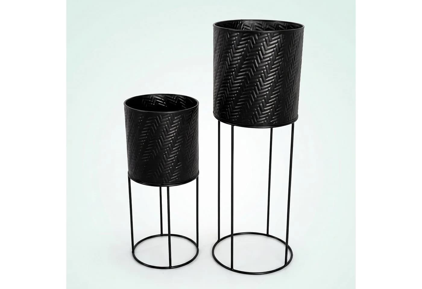 relaxdays Blumenständer 2er Set Metall Schwarz - Bild 5