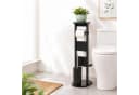 relaxdays WC-Garnitur mit Ablage Schwarz/Silber Bambus Bild 1
