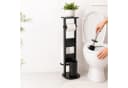 relaxdays WC-Garnitur mit Ablage Schwarz/Silber Bambus Bild 3
