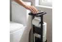 relaxdays WC-Garnitur mit Ablage Schwarz/Silber Bambus Bild 5