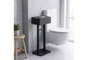 relaxdays Toilettenpapierhalter mit Fach & Ablage schwarz Bild 3