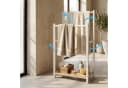 relaxdays Handtuchständer mit Ablage Holzoptik-Weiß Bild 1