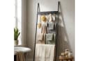 relaxdays Handtuchleiter 4 Sprossen 5 Haken schwarz Bild 1