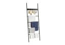 relaxdays Handtuchleiter 4 Sprossen 5 Haken schwarz Bild 2