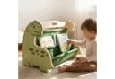 relaxdays Kinderregal Bücherregal 4 Fächer Dino Weiß/Natur Bild 1