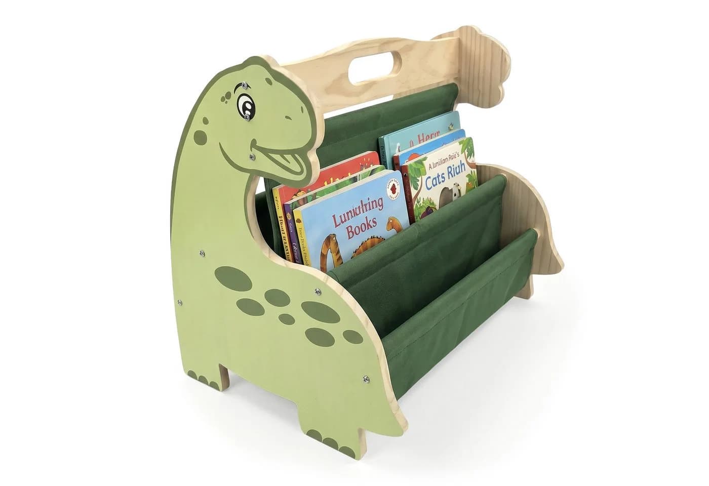 relaxdays Kinderregal Bücherregal 4 Fächer Dino Weiß/Natur - Bild 2