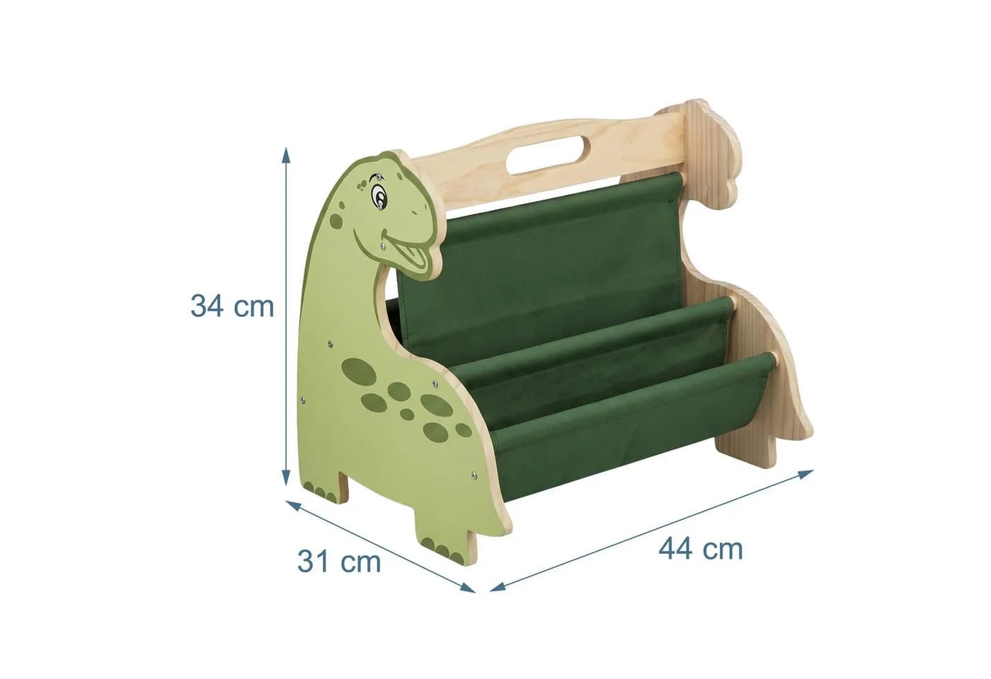 relaxdays Kinderregal Bücherregal 4 Fächer Dino Weiß/Natur - Bild 4