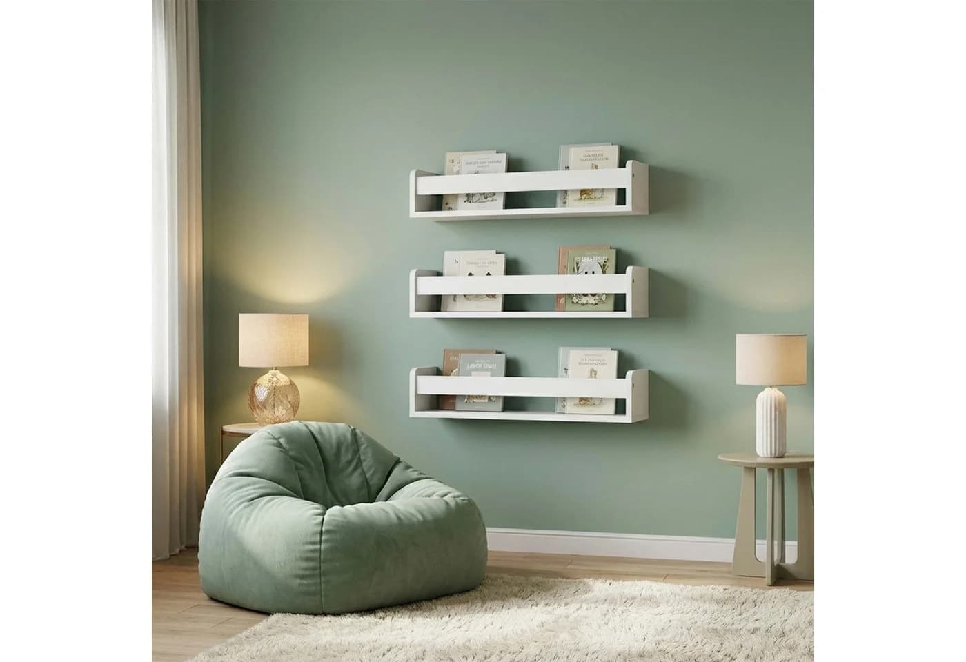 relaxdays Kinderregal Wand 3er Set Weiß MDF - Bild 3