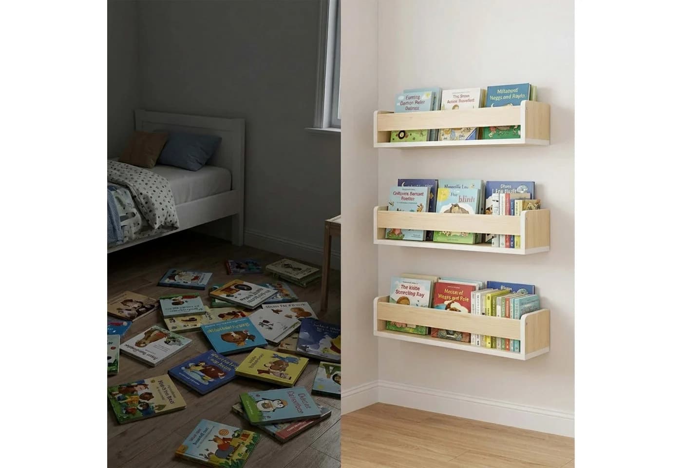 relaxdays Kinderregal Wand 3er Set Natur MDF - Bild 3