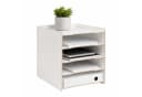 relaxdays Briefablage 5 Fächer Weiß Holzoptik Bild 2