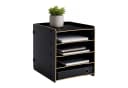 relaxdays Briefablage 5 Fächer Schwarz Holzoptik Bild 2