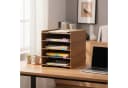 relaxdays Briefablage 5 Fächer dunkelbraun MDF Bild 1