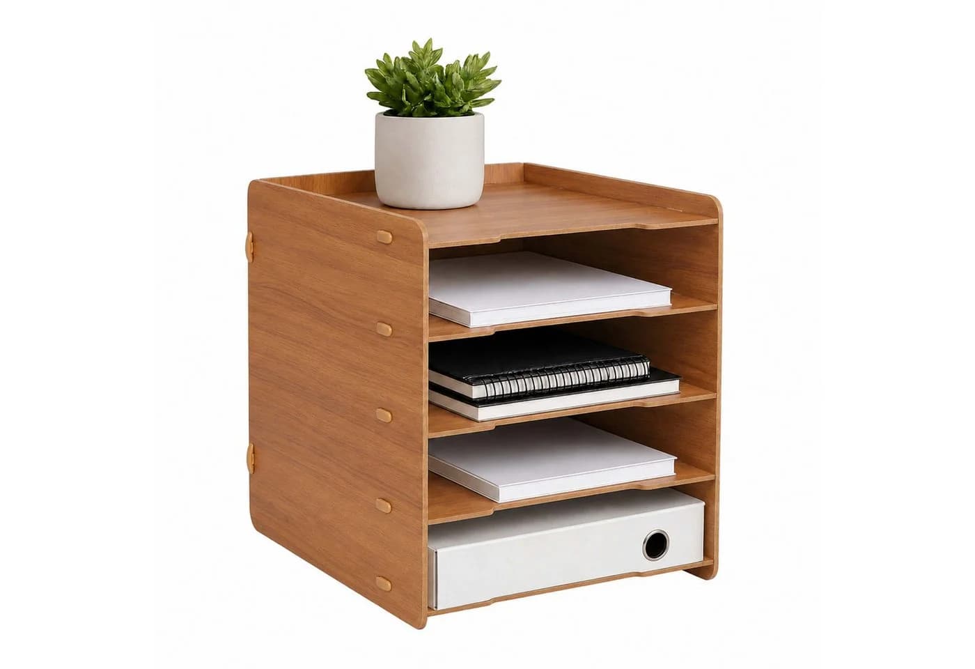 relaxdays Briefablage 5 Fächer dunkelbraun MDF - Bild 2