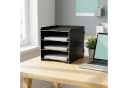 relaxdays Briefablage 4 Fächer dunkelbraun MDF Bild 3