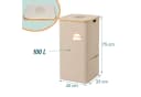 relaxdays Flaschensammler 100 L Beige Polyester Bambus Bild 4