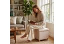 relaxdays Sitzhocker mit Stauraum Beige Leinenoptik Bild 1