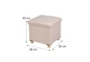 relaxdays Sitzhocker mit Stauraum Beige Leinenoptik Bild 4