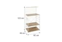 relaxdays Küchenregal mit 4 Ablagen & 4 Haken, Holzoptik-Weiß Bild 4