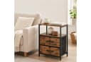 relaxdays Nachttisch 2er-Pack Industrial Schwarz mit Schubladen Bild 1