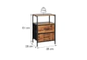relaxdays Nachttisch 2er-Pack Industrial Schwarz mit Schubladen Bild 4