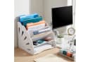 relaxdays Briefablage 5 Fächer Weiß MDF Bild 1