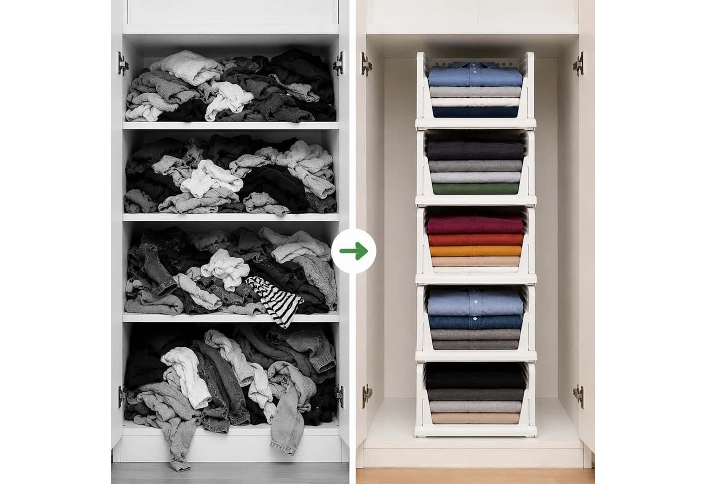 relaxdays Faltbox Kleiderschrank Organizer 5er Set Weiß