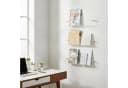 relaxdays Zeitungsständer Wand 3er Set Transparent Silber Bild 3