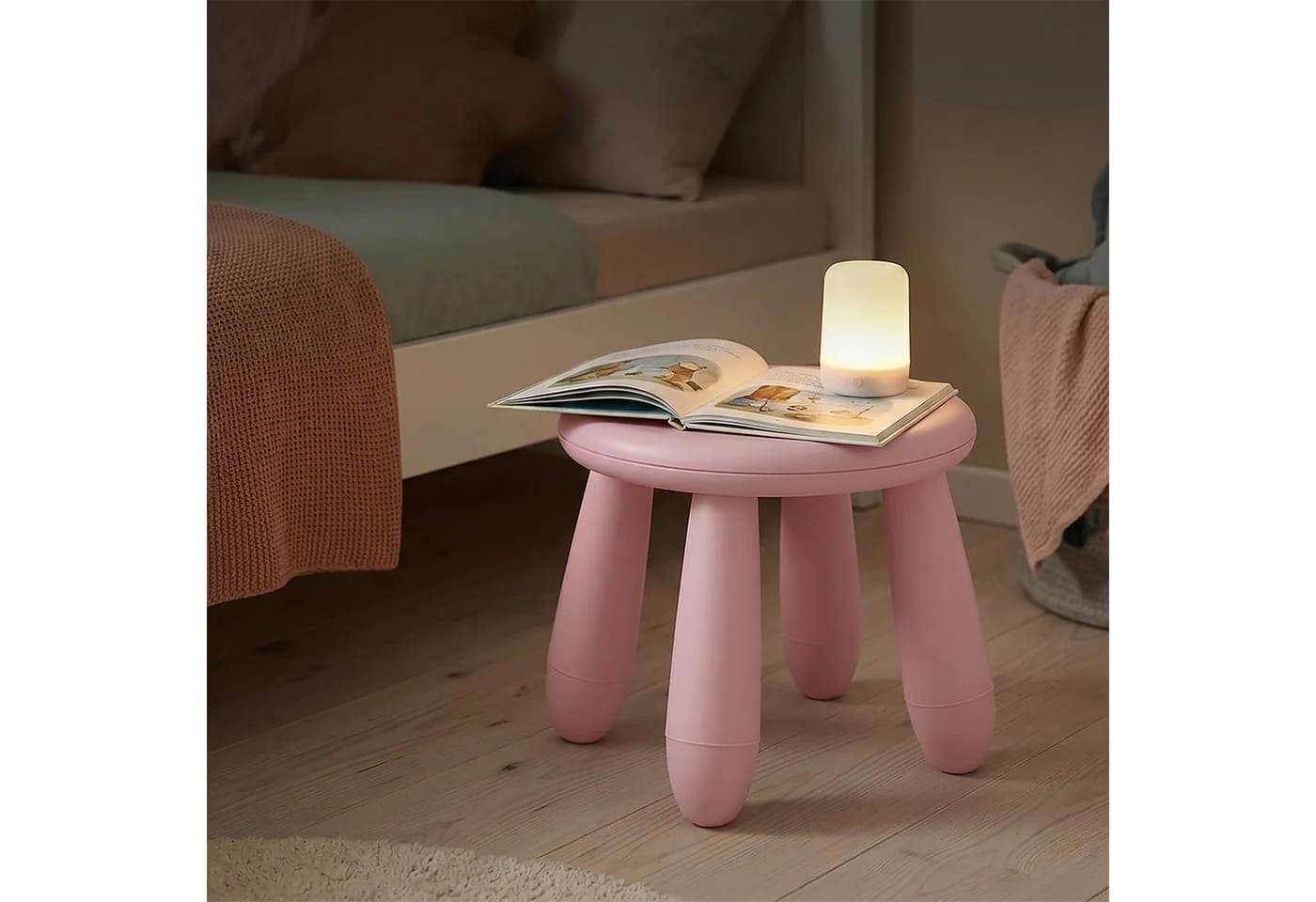 relaxdays Kinderhocker Sitzhocker für Kleinkinder, Rosa - Bild 3
