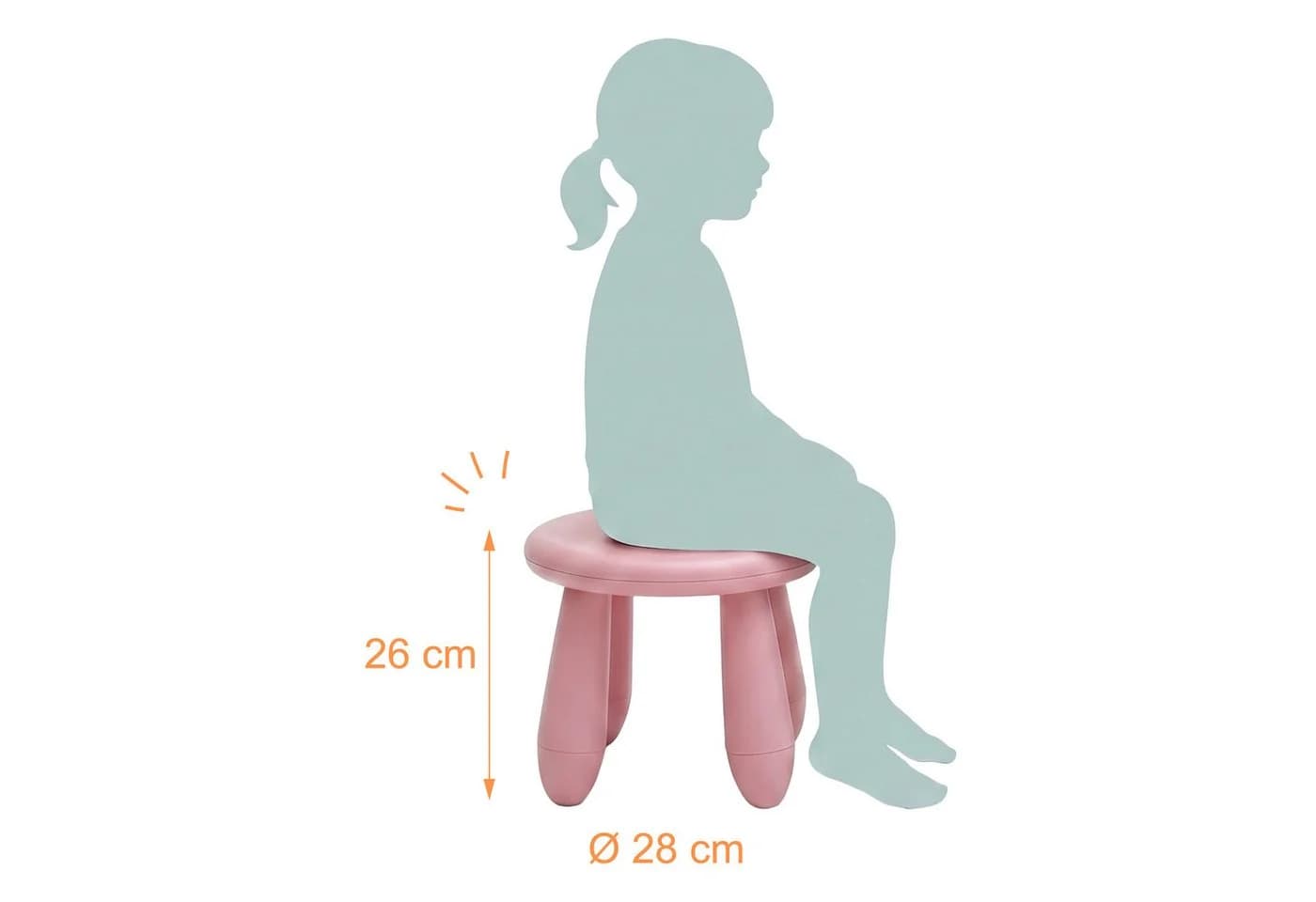 relaxdays Kinderhocker Sitzhocker für Kleinkinder, Rosa - Bild 4