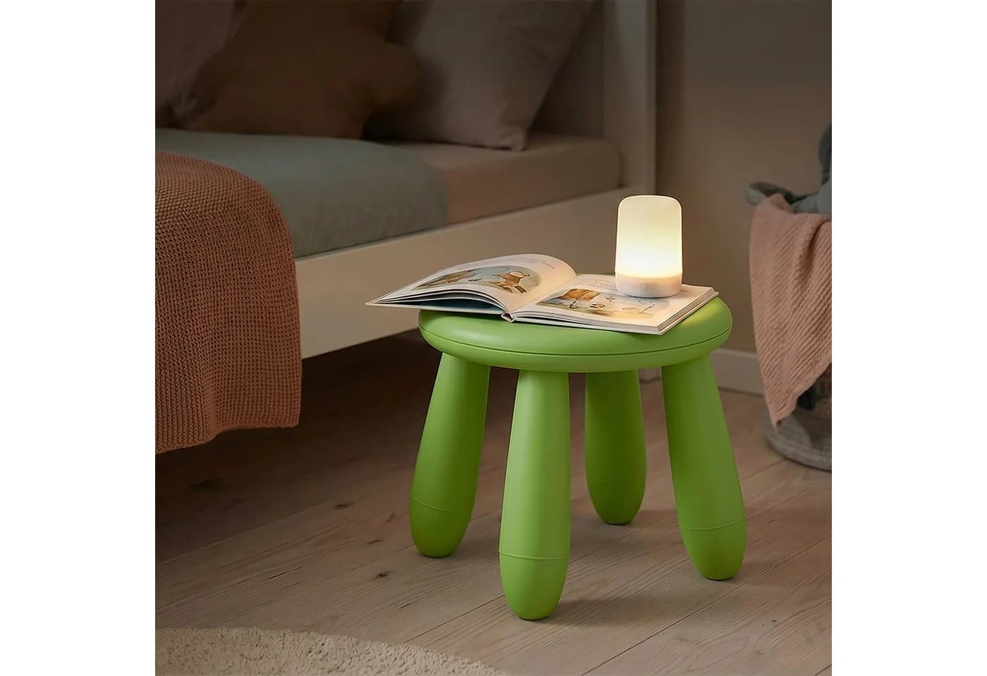 relaxdays Kinderhocker Sitzhocker für Kleinkinder grün - Bild 3