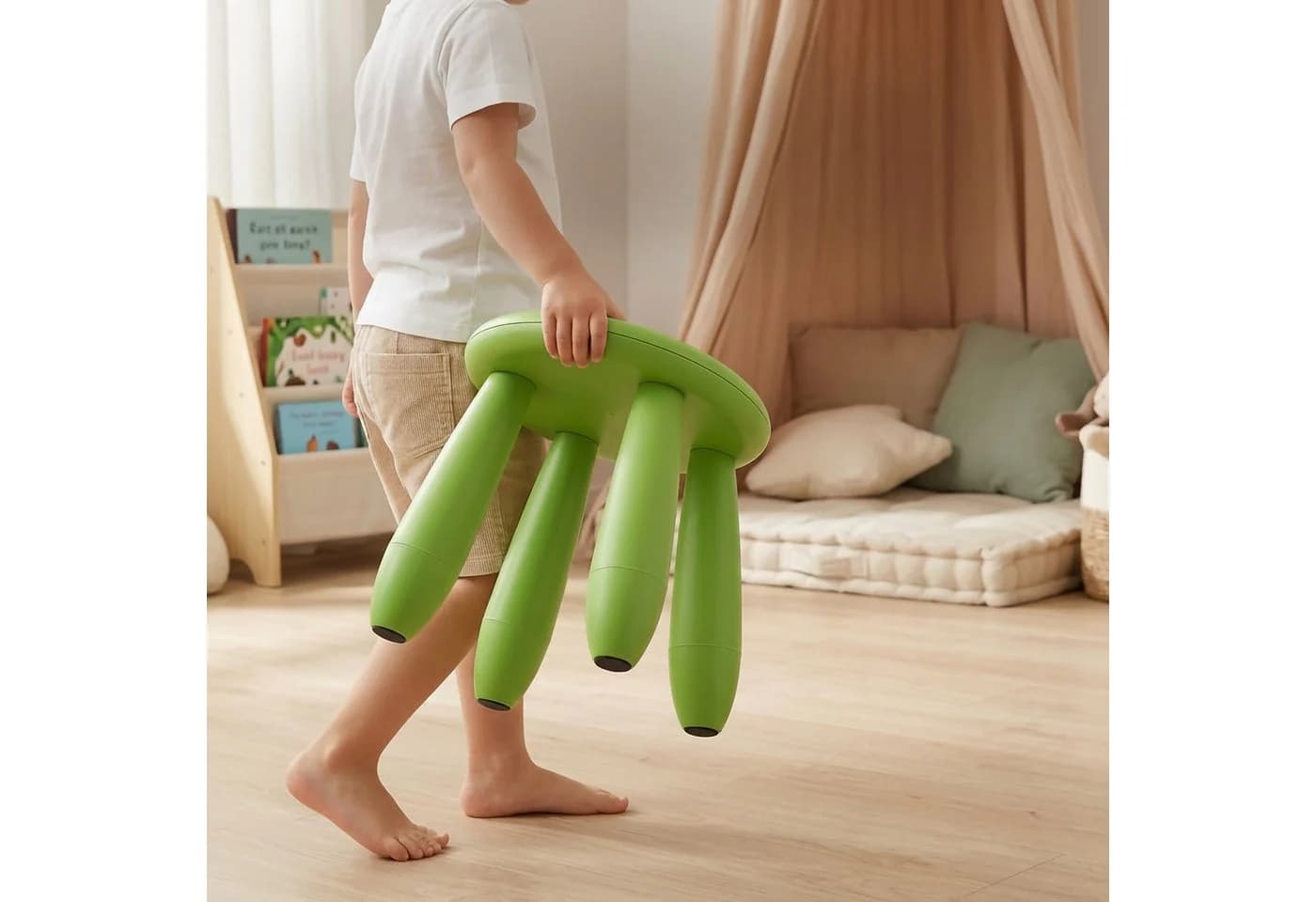 relaxdays Kinderhocker Sitzhocker für Kleinkinder grün - Bild 5