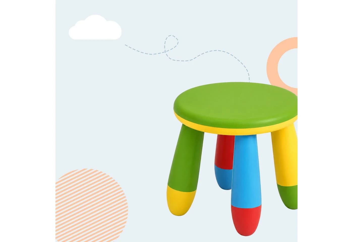 relaxdays Kinderhocker Pflegeleicht Bunt Kunststoff - Bild 3