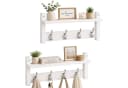 relaxdays Wandgarderobe 2er Set Weiß mit 8 Haken Bild 2