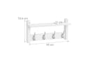 relaxdays Wandgarderobe 2er Set Weiß mit 8 Haken Bild 4