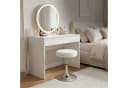 relaxdays Drehhocker Höhenverstellbar Weiß Silber Bild 1