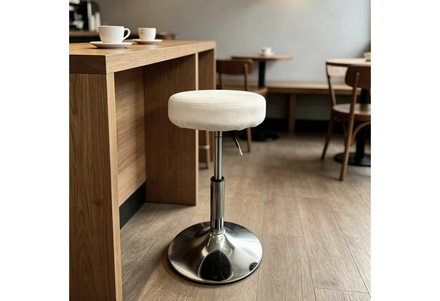 relaxdays Drehhocker Höhenverstellbar Weiß Silber - Bild 5