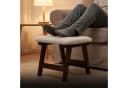 relaxdays Fußhocker Holz & Stoff Beige Bild 1