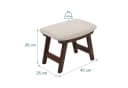 relaxdays Fußhocker Holz & Stoff Beige Bild 4