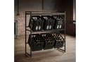 relaxdays Getränkekistenregal Industrial Design Metall MDF Braun Schwarz Bild 1